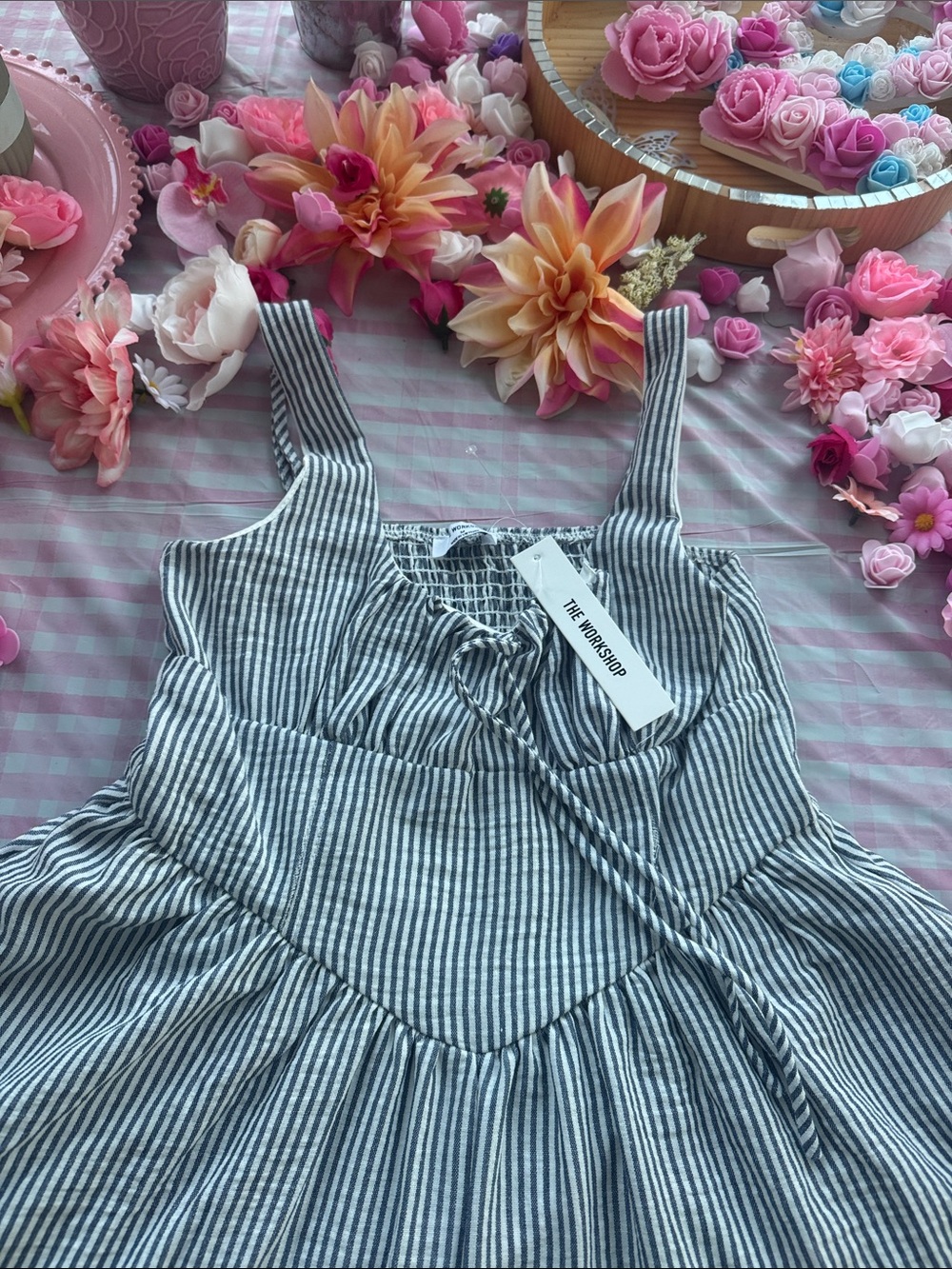 Workshop Republic Clothing Striped Top - Navy & White